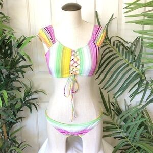 Raisins Large Newport Stripe Bikini Swimsuit